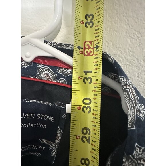 Silver Stone Digital Collection Modern Fit Button Up Short Sleeve Shirt Size XL - Picture 8 of 9